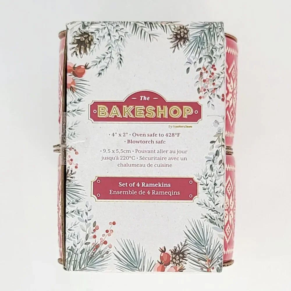 MasterClass‎ Bake Shop Christmas Sweater Ceramic Ramekins Set Of 4 NEW NIB